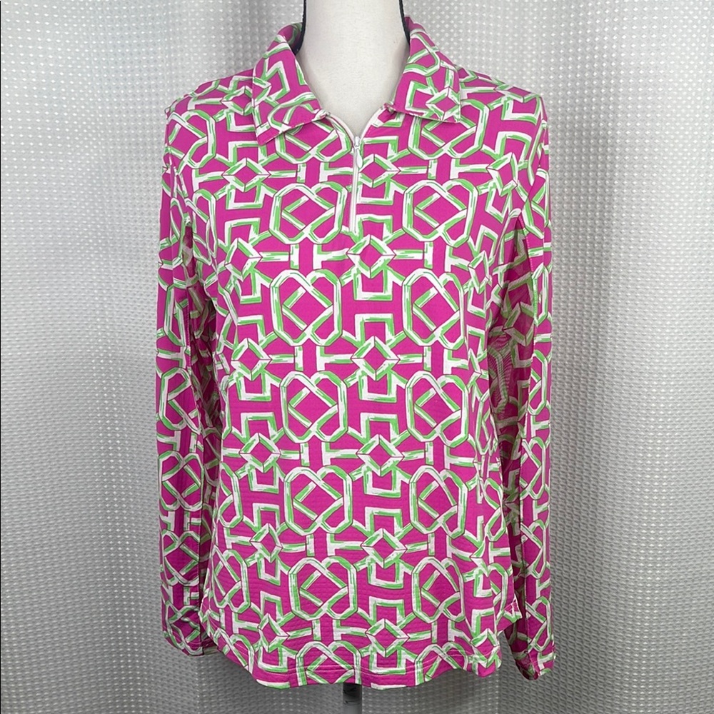 ICIKULS Long Sleeve Shirt UPF 50 Sun Protection Golf Tennis Pickleball Sz L